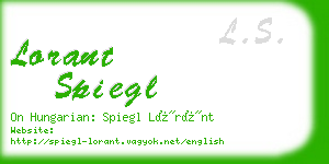 lorant spiegl business card